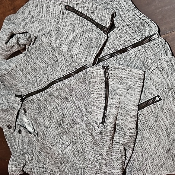 Market & Spruce | Gray French Terry Moto Jacket - Picture 10 of 10